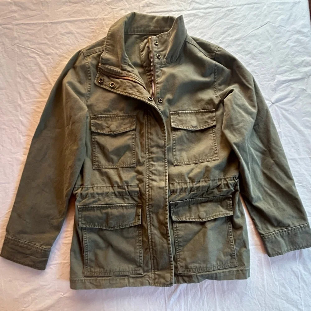 Madewell Army Green Jacket with Cinched Waist XXS